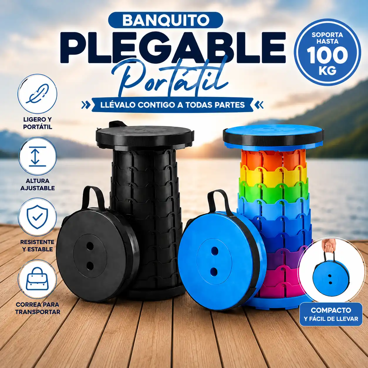 BANQUITO PLEGABLE PORTÁTIL