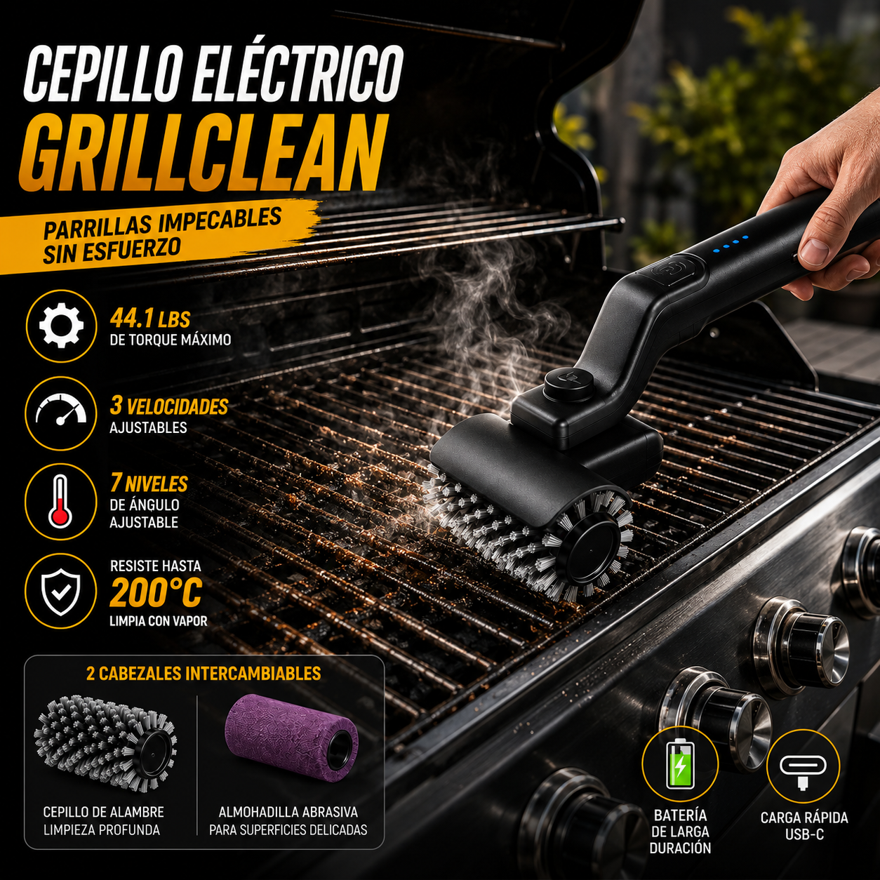 CEPILLO ELÉCTRICO GRILLCLEAN